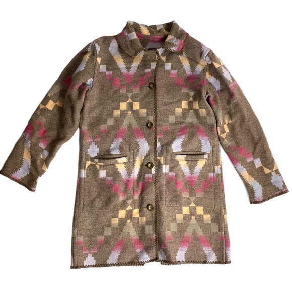 Woolrich Vintage Wool Blanket Coat Reversible Jacket SZ M - Picture 5 of 7